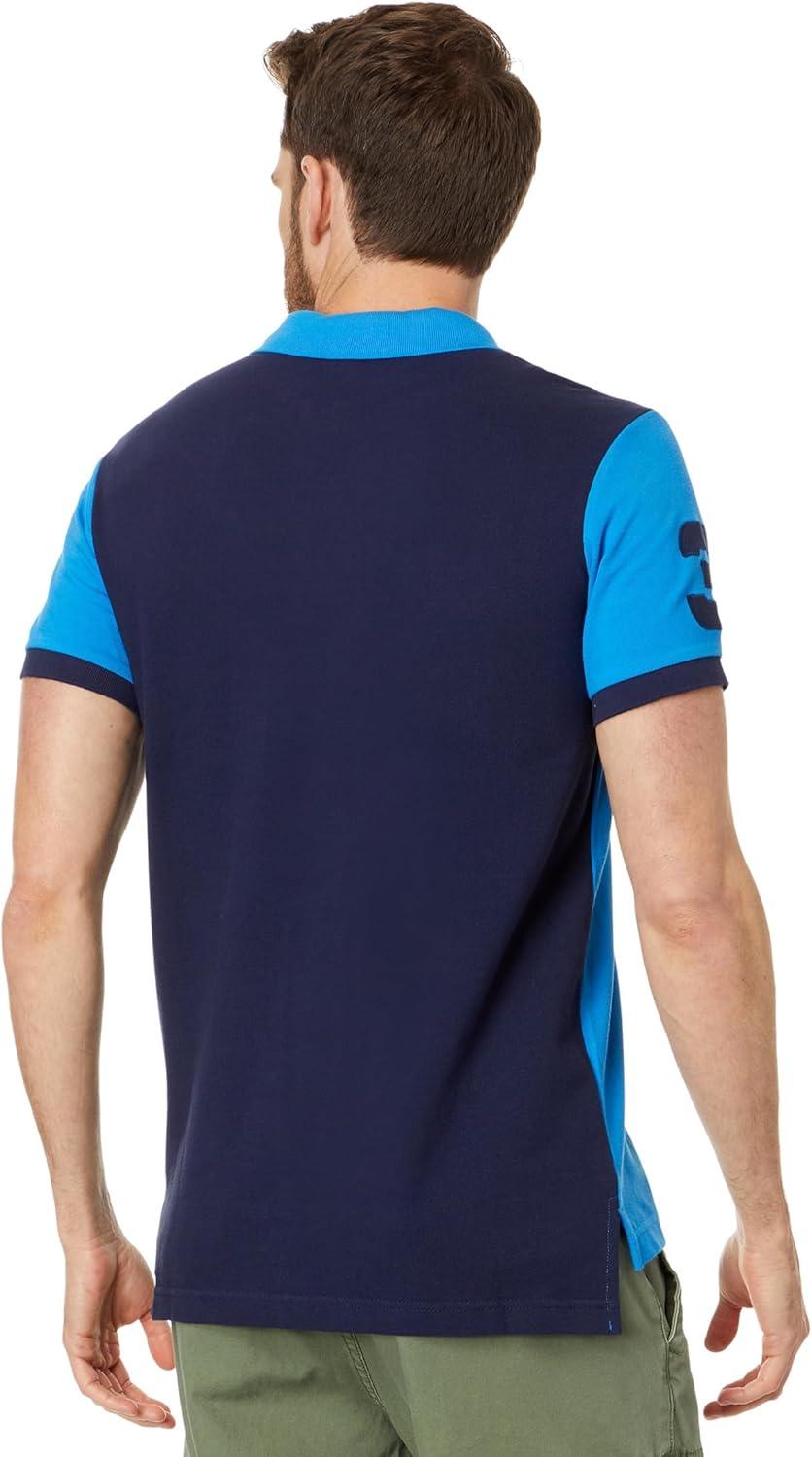 image:imageUS POLO ASSN Short Sleeve Slim Fit Sash Front Pique Knit Polo ShirtFrench Blue