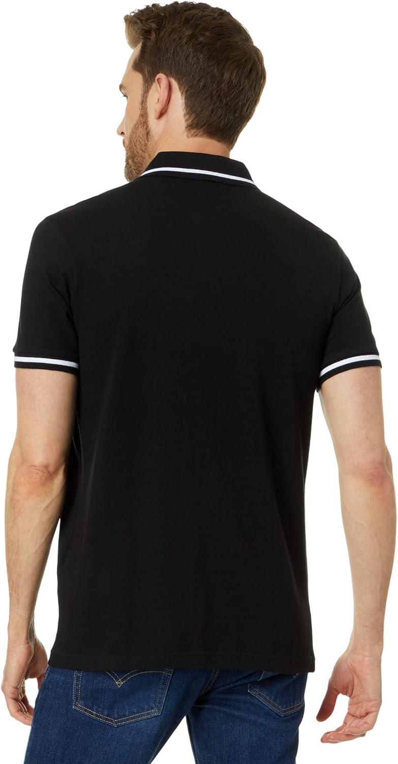 image:imageUS POLO ASSN mens Slim Fit Curved Piecing Pique Knit PoloBlack