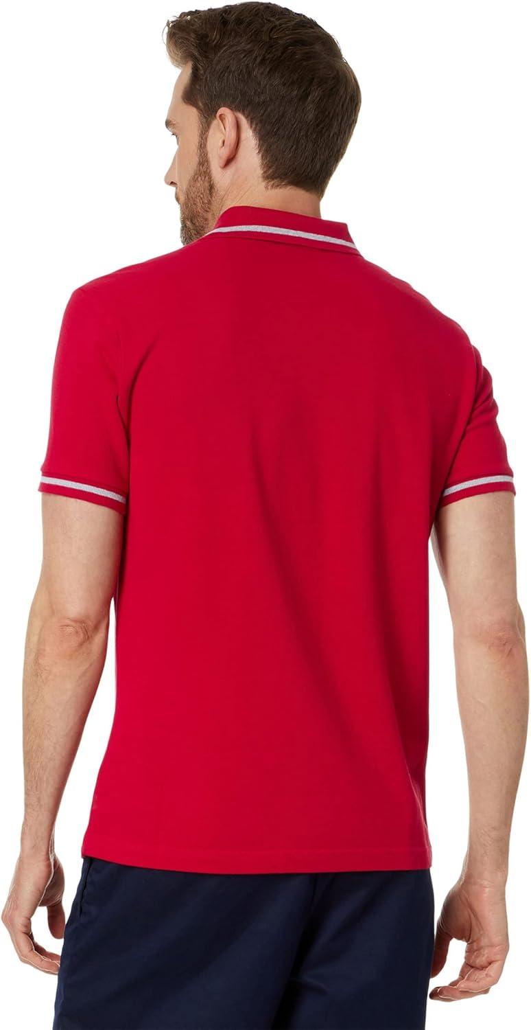 image:imageUS POLO ASSN mens Slim Fit Curved Piecing Pique Knit PoloEngine Red