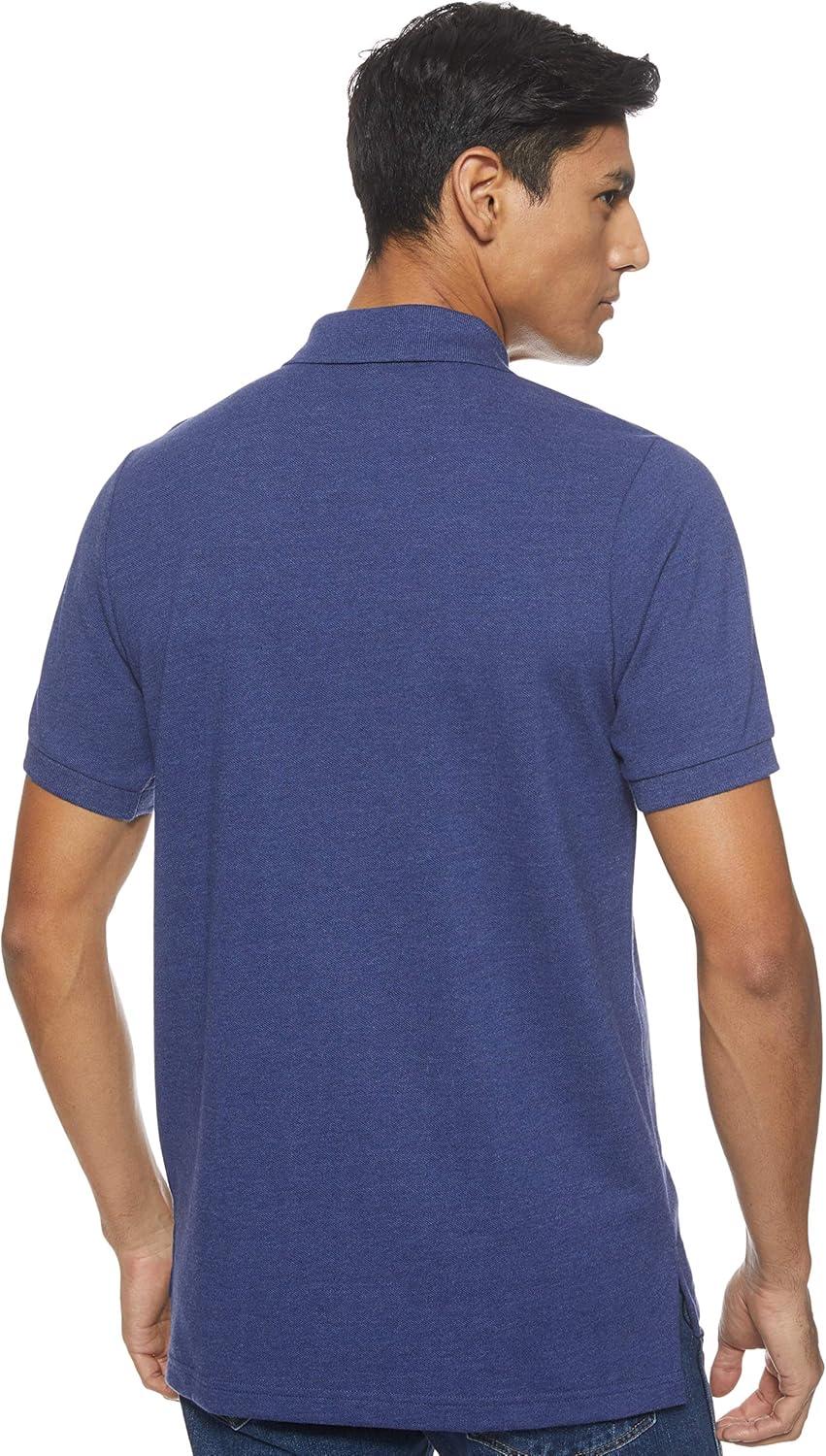 image:imageUS Polo Assn Mens Classic Polo Shirt TwoButton Closure Pique Polo Shirt Summer Fashion Golf ShirtDodger Blue Heather