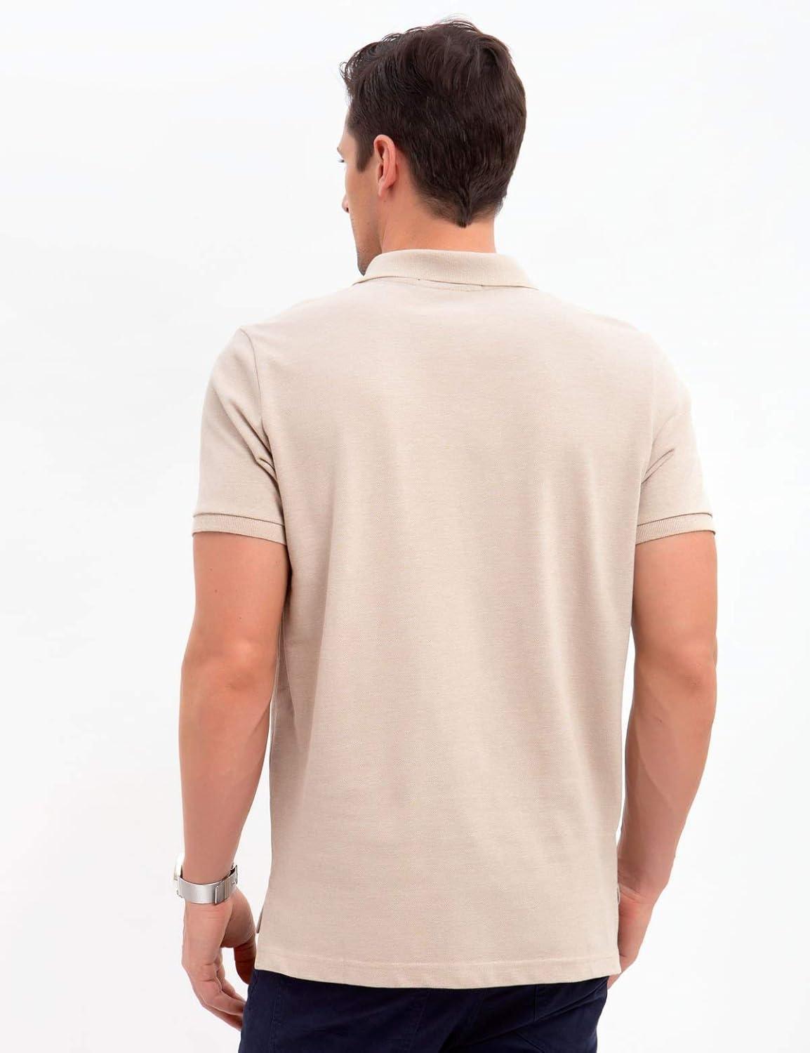 image:imageUS Polo Assn Mens Classic Polo Shirt TwoButton Closure Pique Polo Shirt Summer Fashion Golf ShirtKhaki Heather