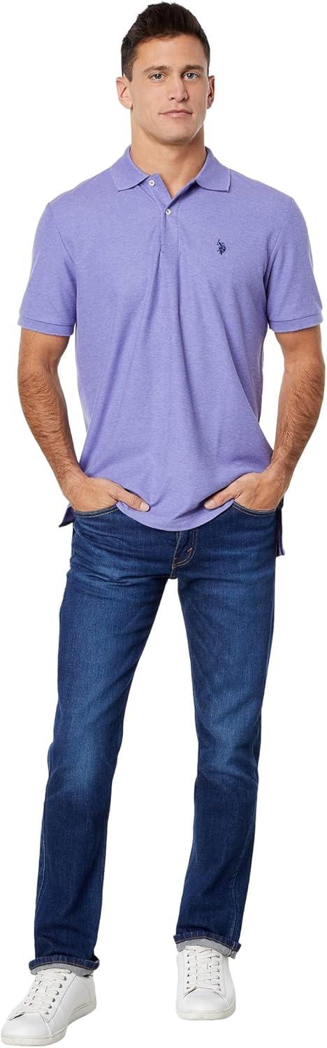 image:imageUS Polo Assn Mens Classic Polo Shirt TwoButton Closure Pique Polo Shirt Summer Fashion Golf ShirtLavender Heather
