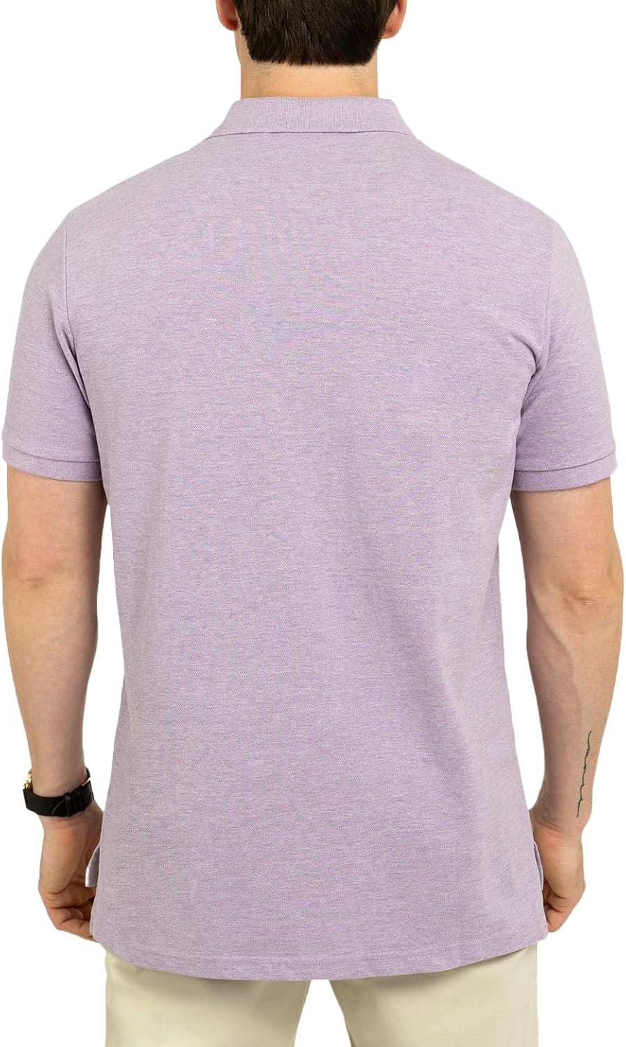 image:imageUS Polo Assn Mens Classic Polo Shirt TwoButton Closure Pique Polo Shirt Summer Fashion Golf ShirtLilac Heather