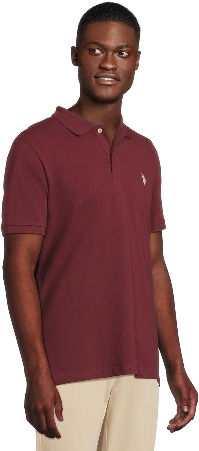 image:imageUS Polo Assn Mens Classic Polo Shirt TwoButton Closure Pique Polo Shirt Summer Fashion Golf ShirtMaroon Fall