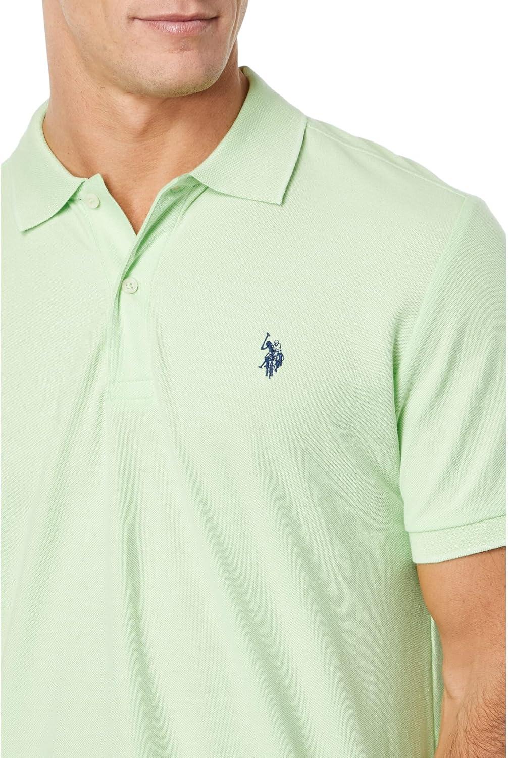 image:imageUS Polo Assn Mens Classic Polo Shirt TwoButton Closure Pique Polo Shirt Summer Fashion Golf ShirtParadise Mint