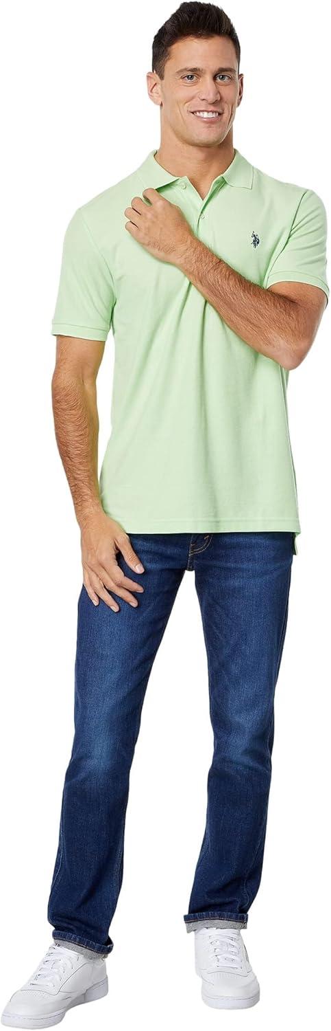 image:imageUS Polo Assn Mens Classic Polo Shirt TwoButton Closure Pique Polo Shirt Summer Fashion Golf ShirtParadise Mint