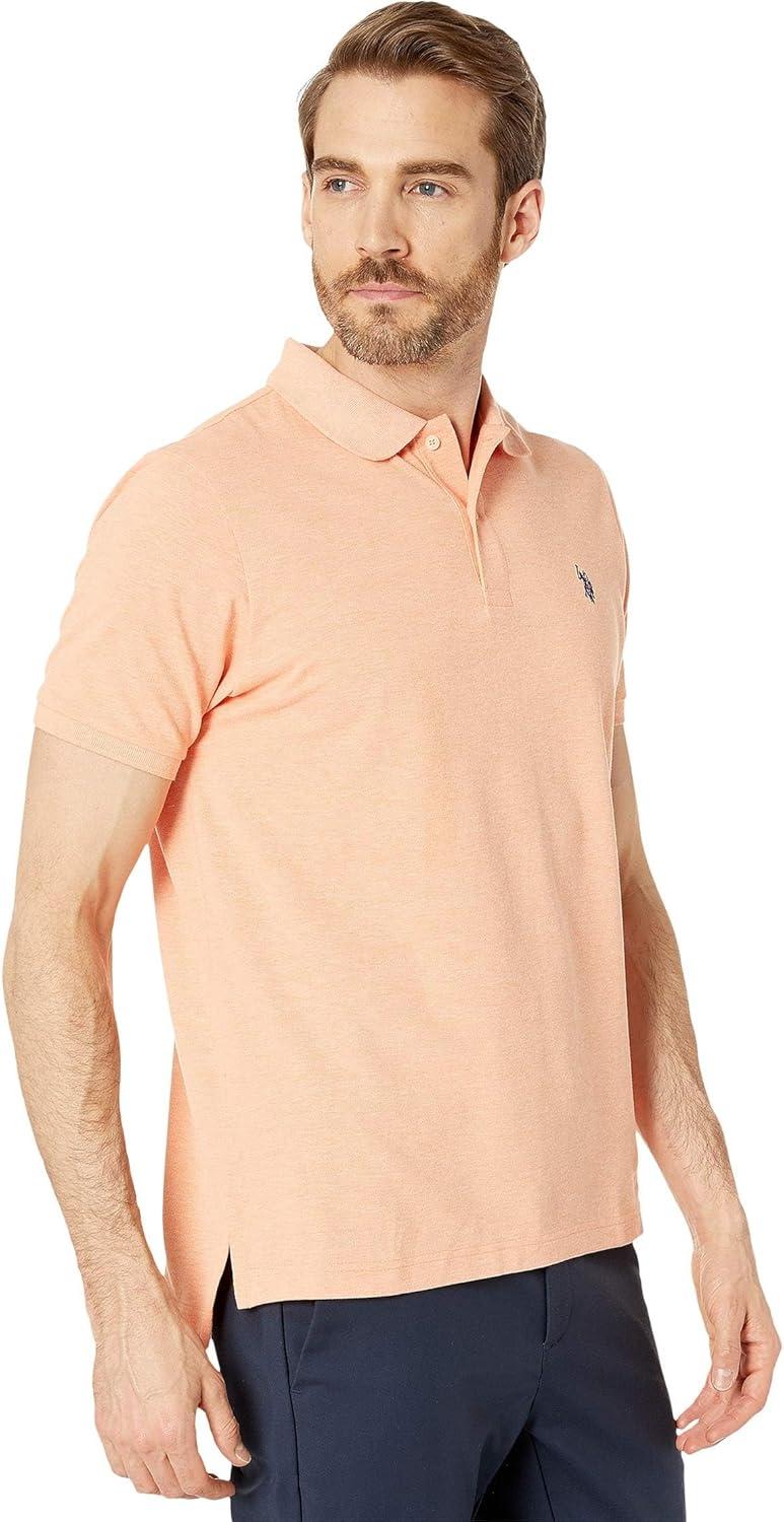 image:imageUS Polo Assn Mens Classic Polo Shirt TwoButton Closure Pique Polo Shirt Summer Fashion Golf ShirtSunrise Heather