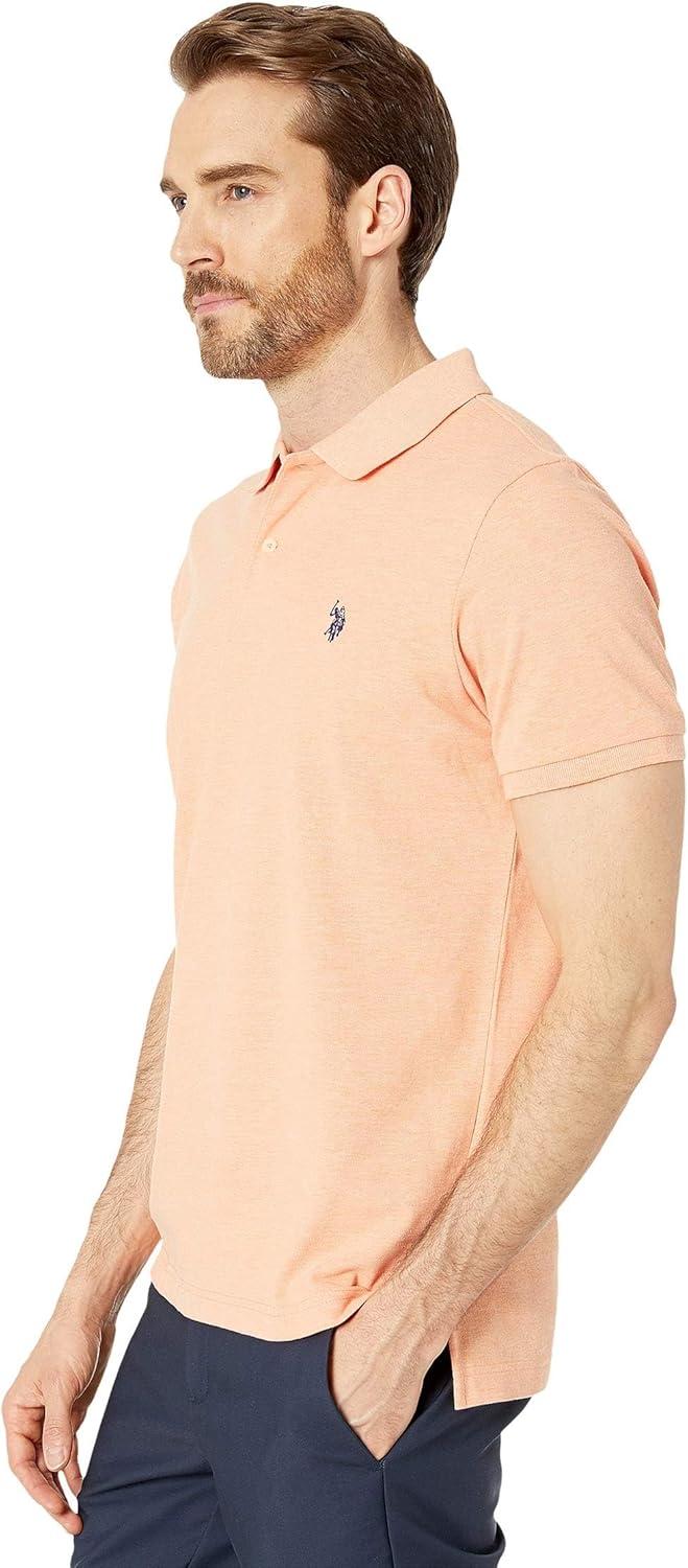 image:imageUS Polo Assn Mens Classic Polo Shirt TwoButton Closure Pique Polo Shirt Summer Fashion Golf ShirtSunrise Heather
