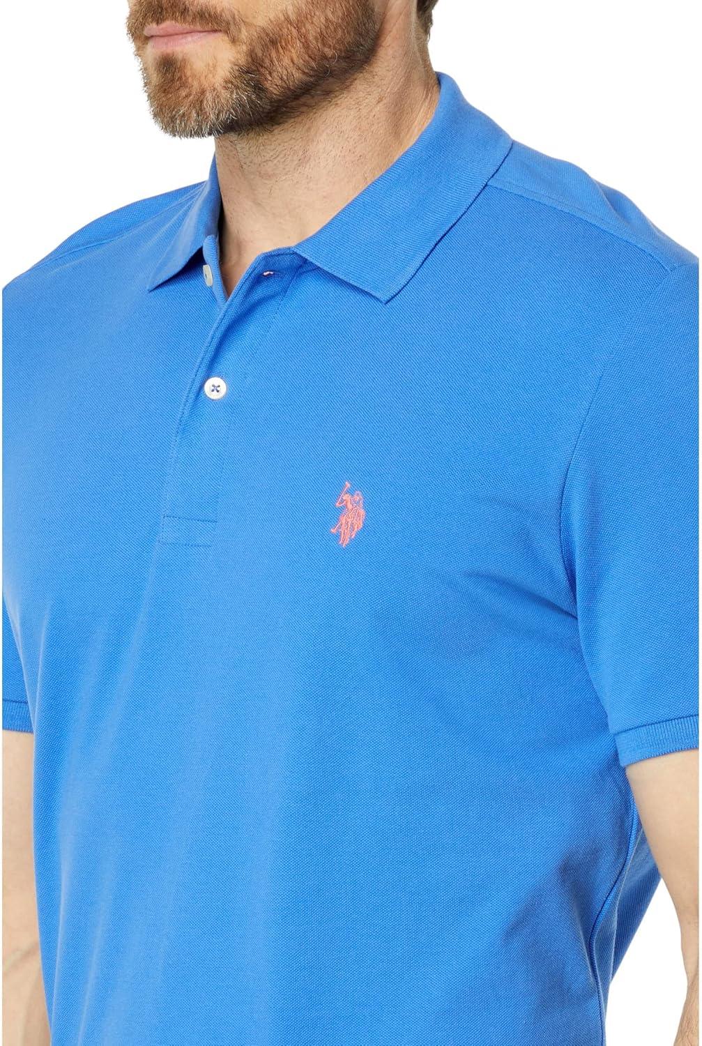 image:imageUS Polo Assn Mens Classic Polo Shirt TwoButton Closure Pique Polo Shirt Summer Fashion Golf ShirtSuper Sonic Blue