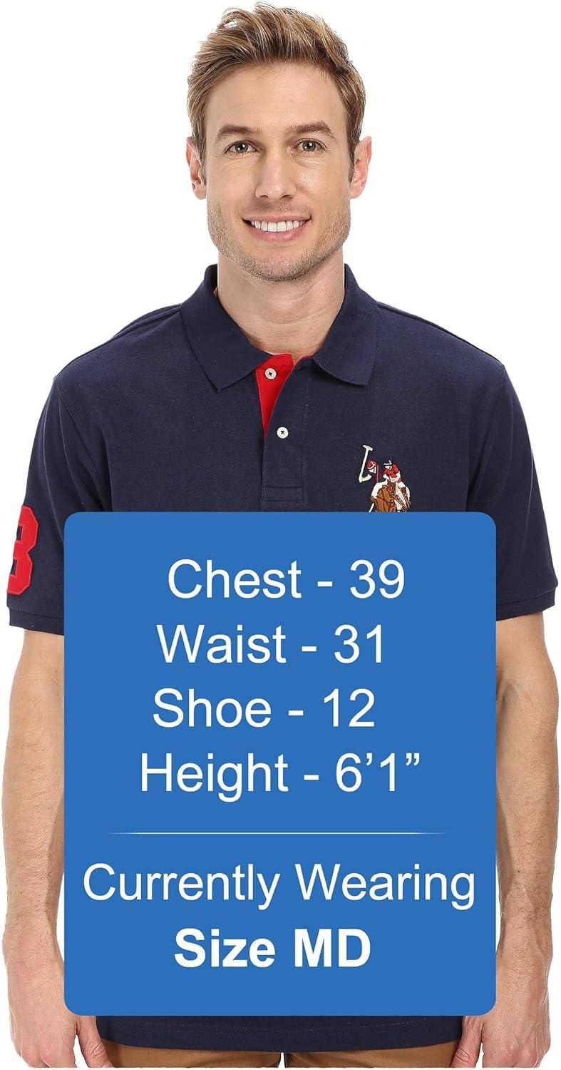 image:imageUS Polo Assn Mens Multi Color Logo Solid Pique Polo ShirtClassic Navy
