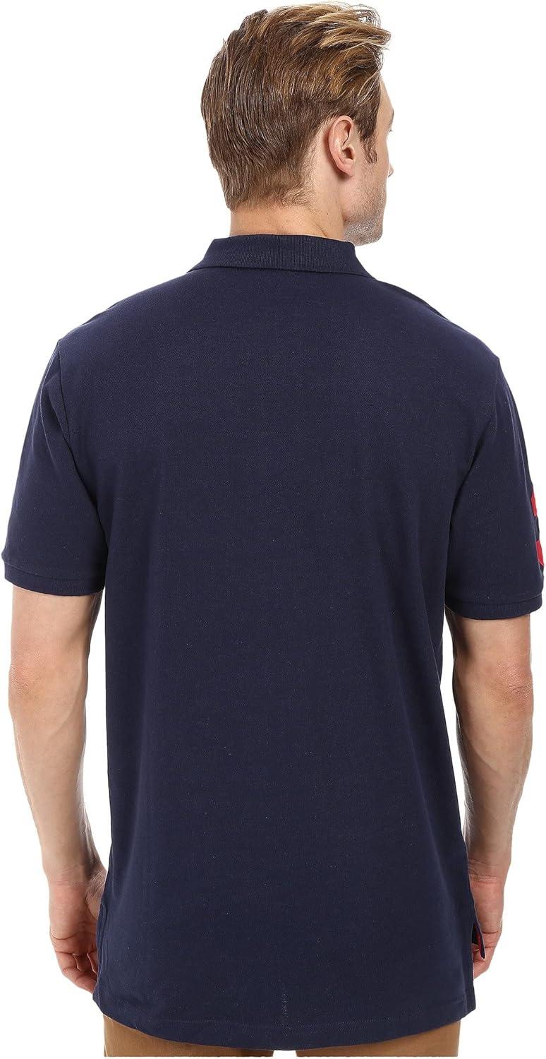 image:imageUS Polo Assn Mens Multi Color Logo Solid Pique Polo ShirtClassic Navy