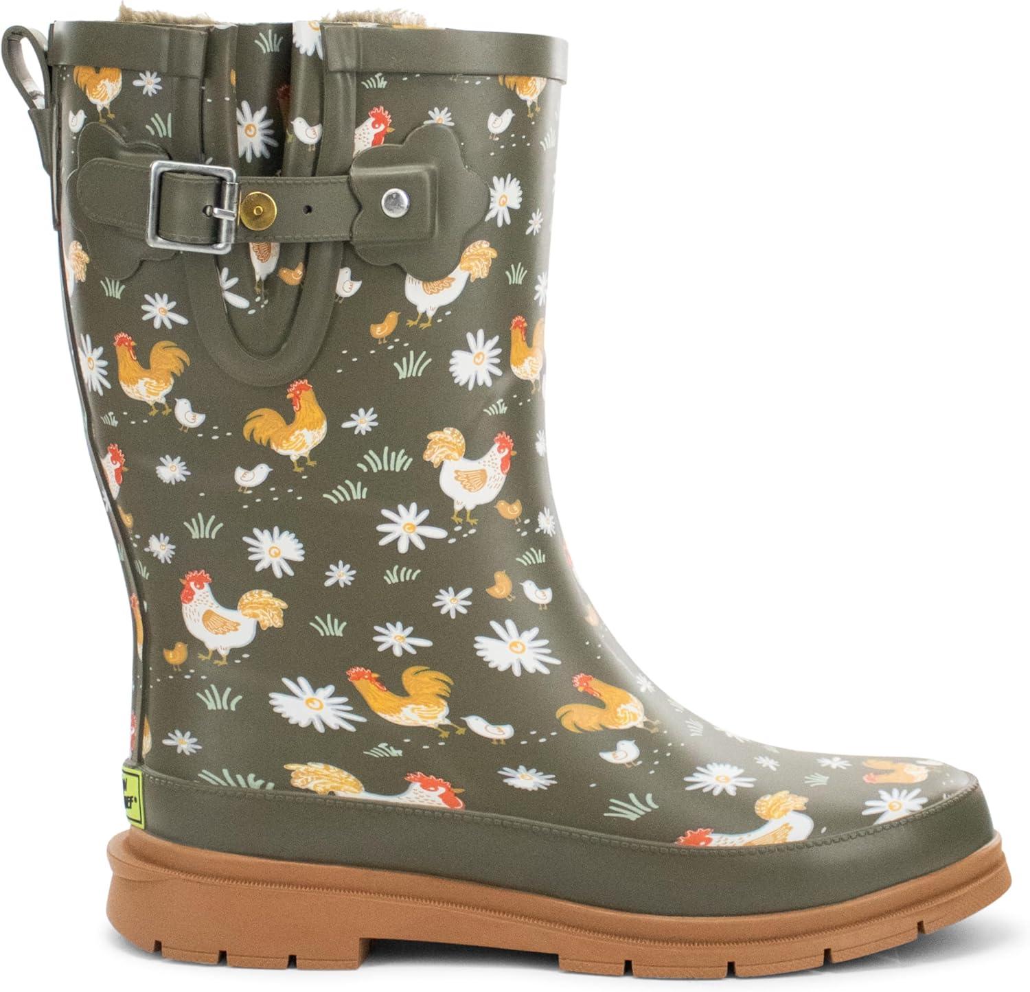 image:imageWestern Chief Womens Waterproof Mid Rain BootsFeathered