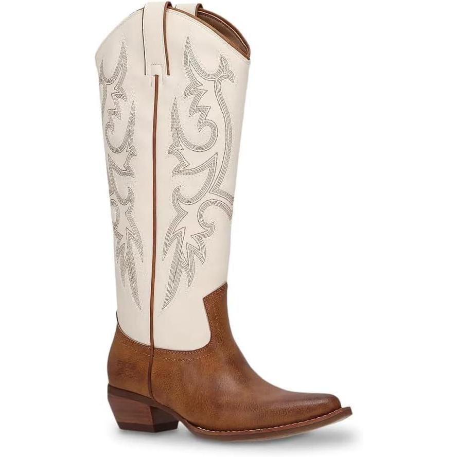image:imageFRYE AND CO womens Irlene Tall Deco StitchOffwhiteCaramel 1