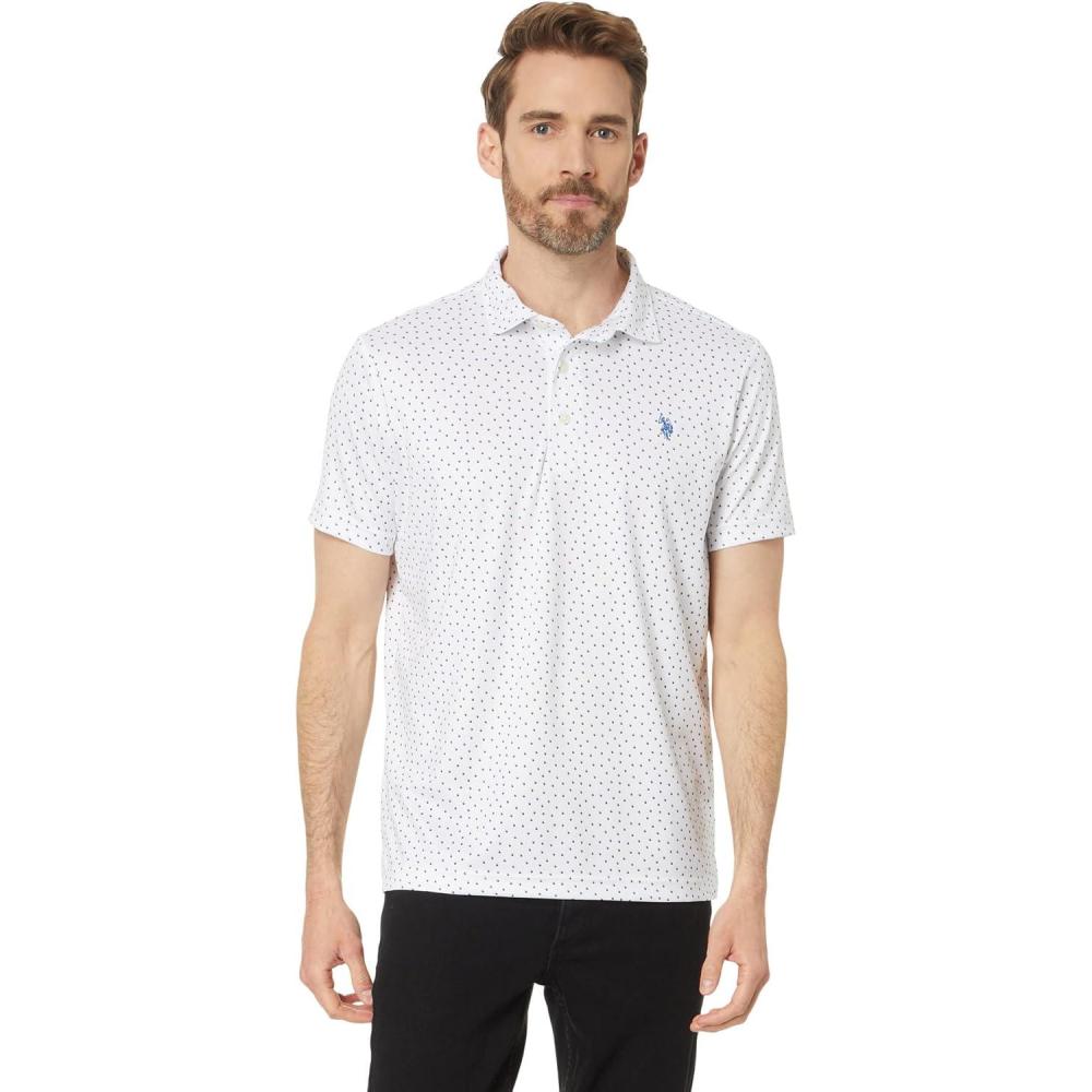 image:imagePerformance Polo with Shadow Dot Print by US Polo AssnWhite C003