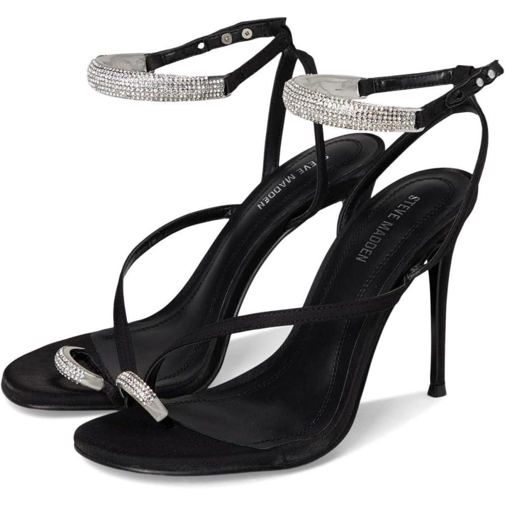 image:imageSteve Madden womens TiaBlack Satin Rhinestone