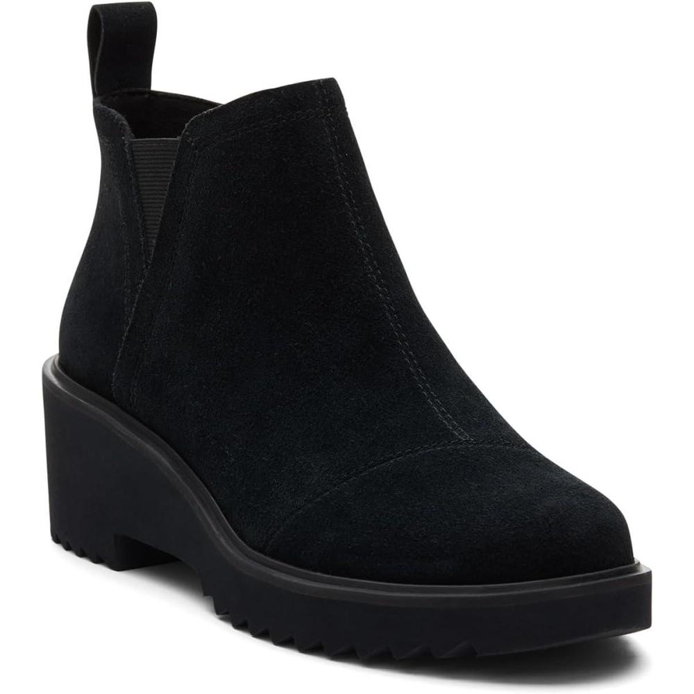 image:imageTOMS Womens Maude EVA Wedge Ankle Chelsea BootBlack Black Suede
