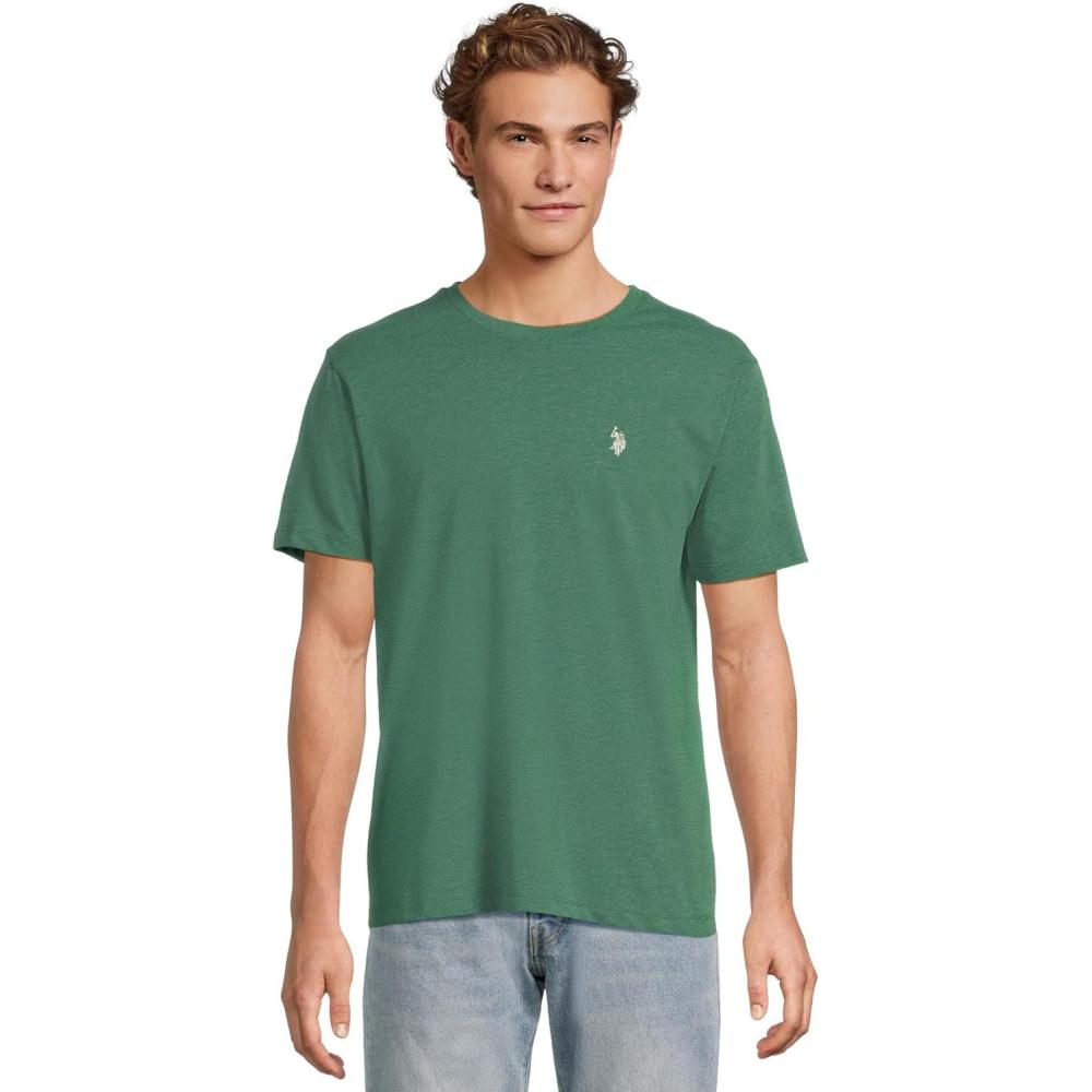 image:imageUS POLO ASSN Mens Crew Neck Small Pony TShirtGreen Trail Heather