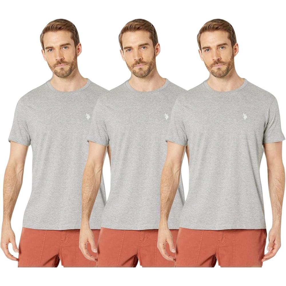image:imageUS POLO ASSN Mens Crew Neck Small Pony TShirtHeather Gray 3pack