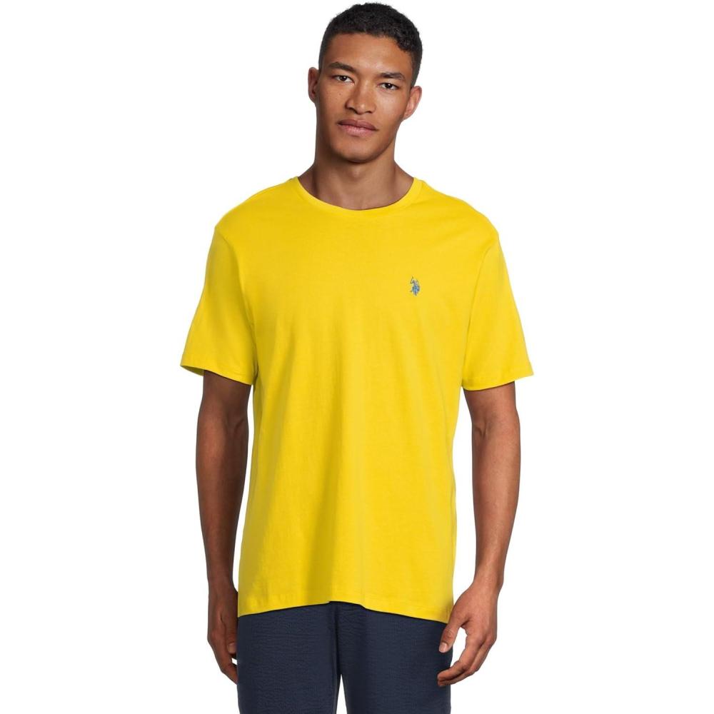 image:imageUS POLO ASSN Mens Crew Neck Small Pony TShirtScoring Yellow