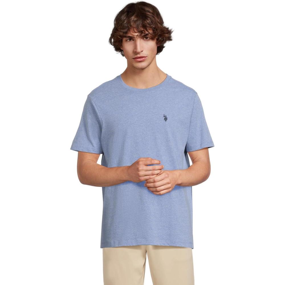 image:imageUS POLO ASSN Mens Crew Neck Small Pony TShirtVista Blue Heather