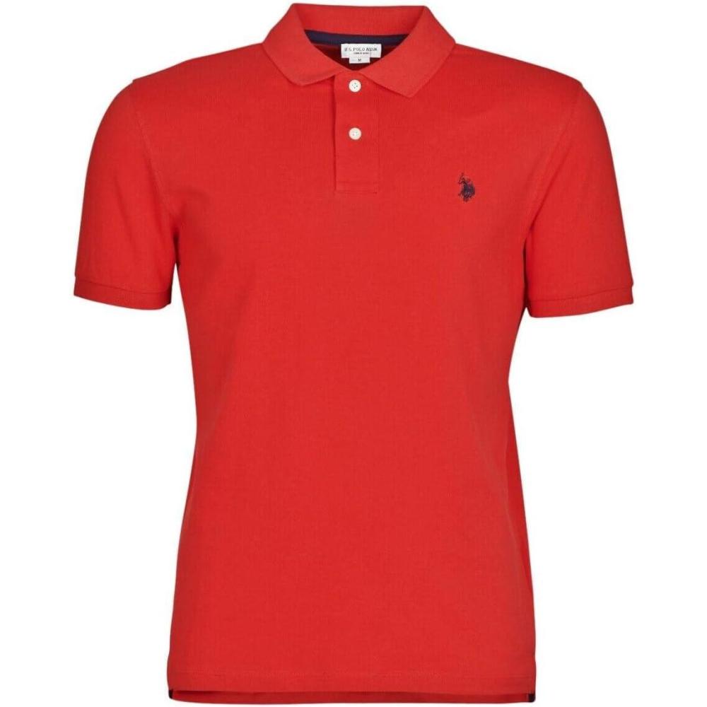 image:imageUS Polo Assn Mens Classic Polo Shirt TwoButton Closure Pique Polo Shirt Summer Fashion Golf ShirtEngine RedBlack
