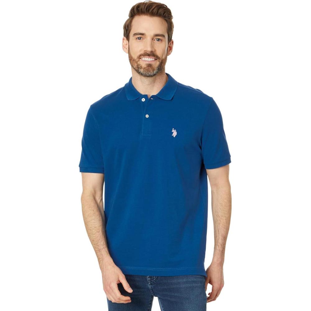 image:imageUS Polo Assn Mens Classic Polo Shirt TwoButton Closure Pique Polo Shirt Summer Fashion Golf ShirtEvening Sail