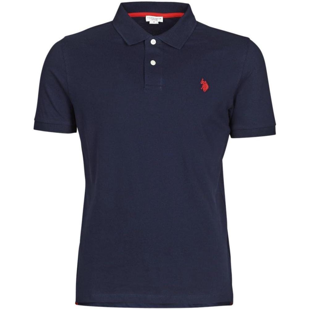 image:imageUS Polo Assn Mens Classic Polo Shirt TwoButton Closure Pique Polo Shirt Summer Fashion Golf ShirtNavy