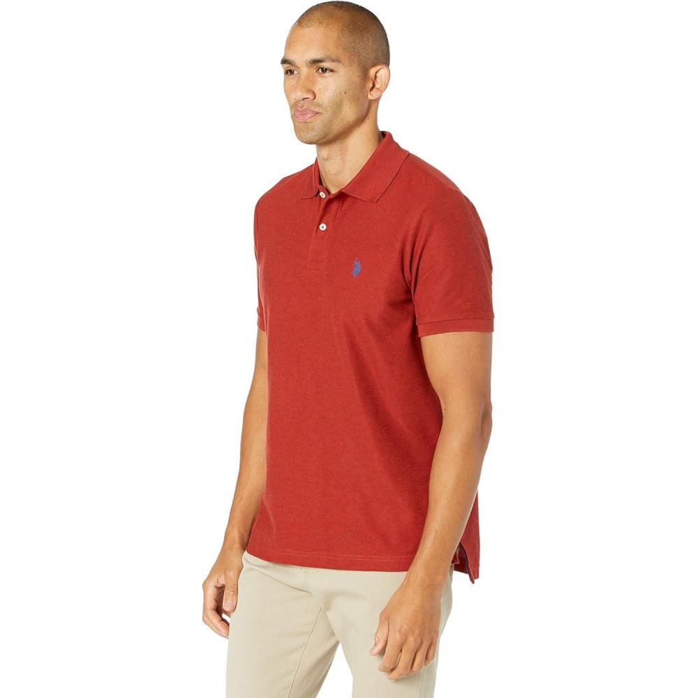 image:imageUS Polo Assn Mens Classic Polo Shirt TwoButton Closure Pique Polo Shirt Summer Fashion Golf ShirtPompei Red Heather