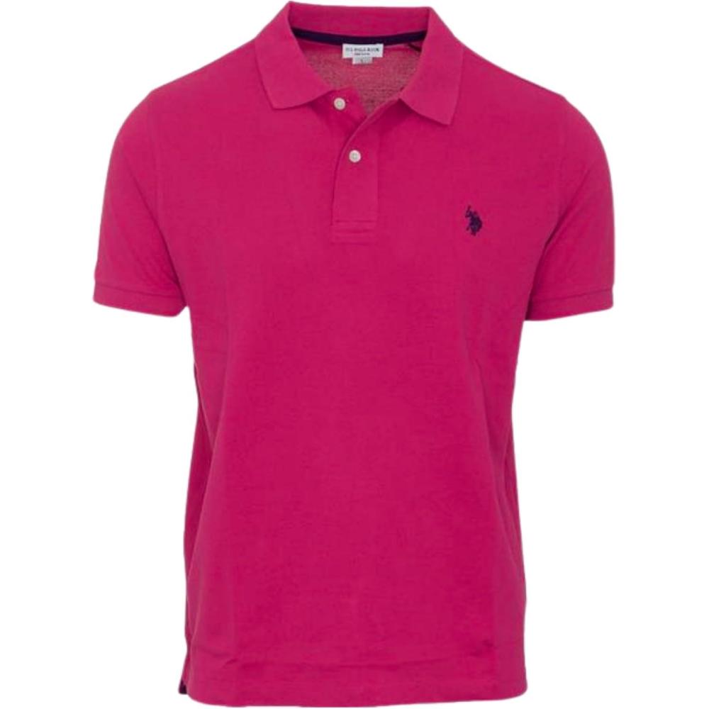 image:imageUS Polo Assn Mens Classic Polo Shirt TwoButton Closure Pique Polo Shirt Summer Fashion Golf ShirtRaspberry Vine Heather