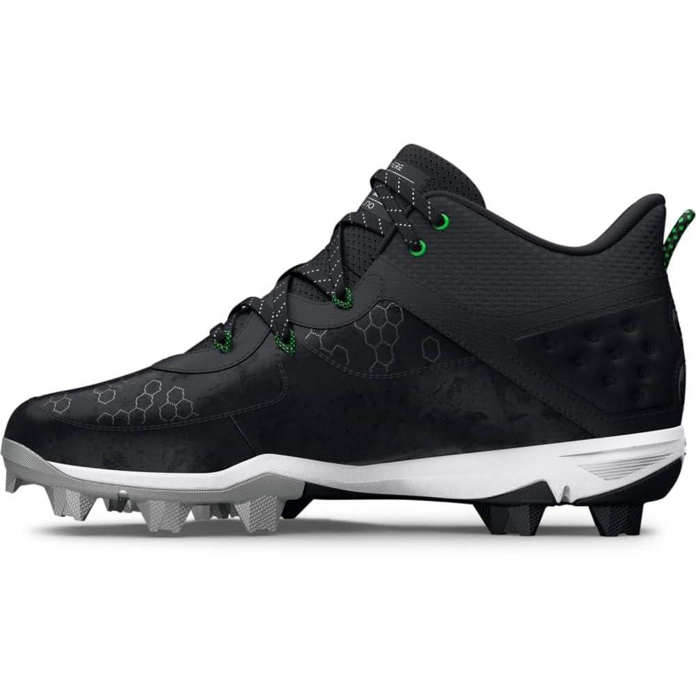 image:imageUnder Armour Mens Harper 8 Mid RmBaseball Shoe001 BlackBlackMetallic Silver