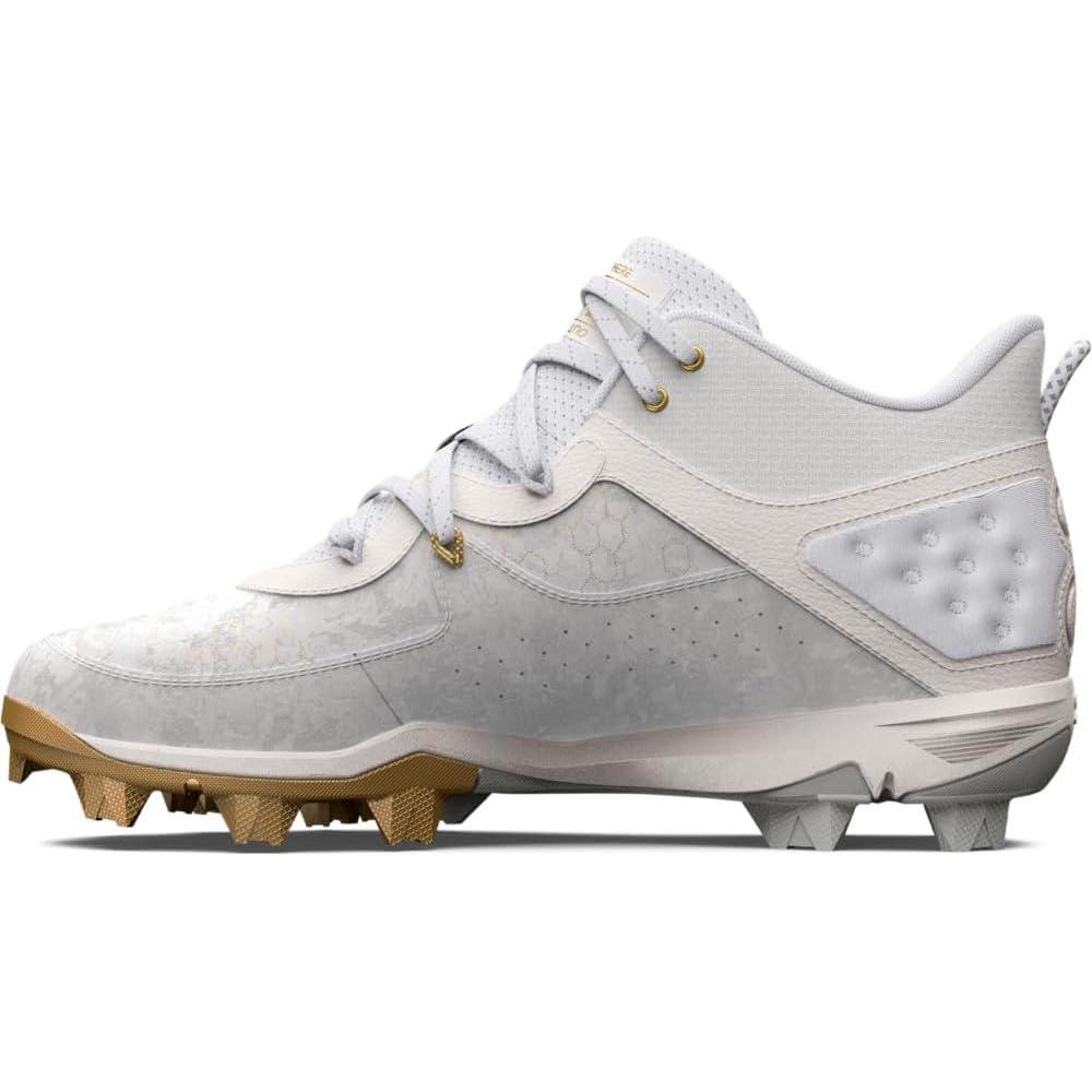 image:imageUnder Armour Mens Harper 8 Mid RmBaseball Shoe100 WhiteWhiteMetallic Gold