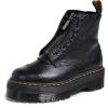 Dr. Martens womens Sinclair Decayed Roses Classic Tumbled Nappa(Black Milled Nappa)