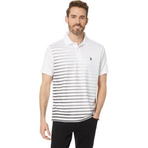 ENGINEERED DIAGONAL PRINT POLO SHIRT(White C004)
