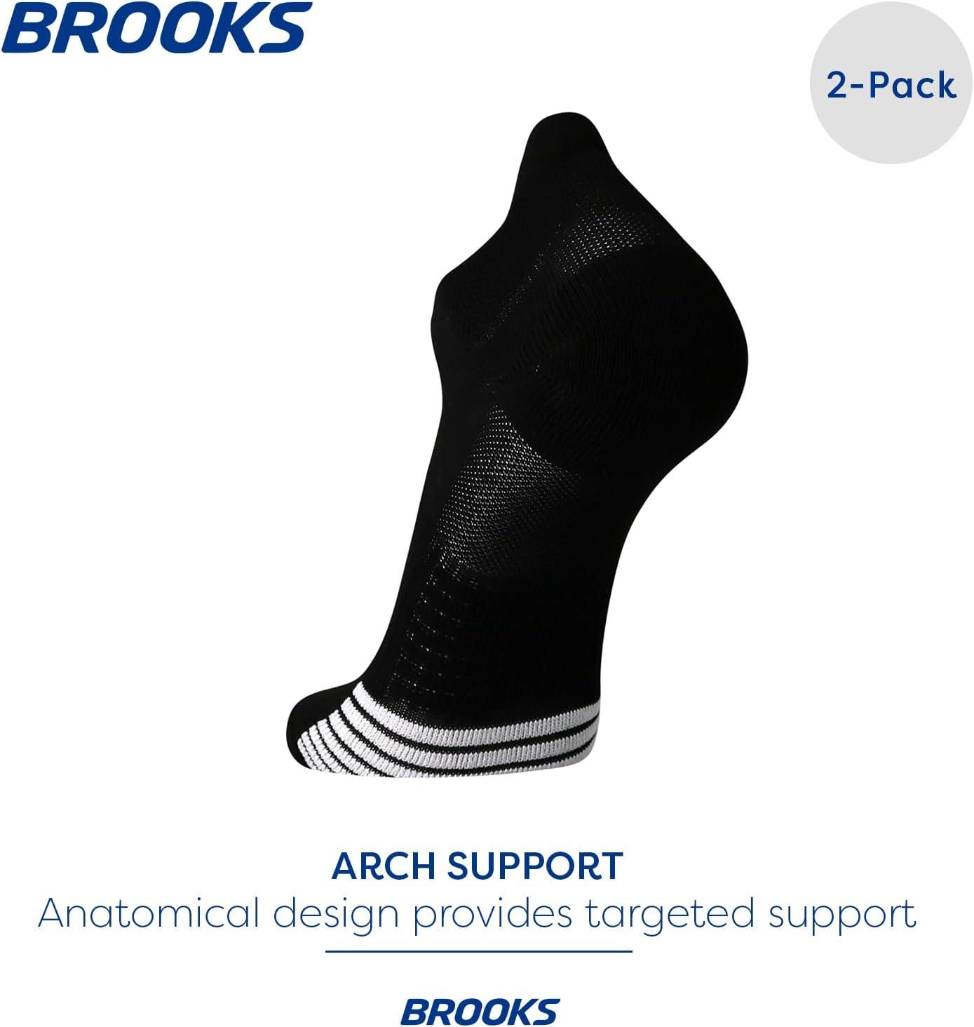 image:imageBrooks Ghost Lite No Show Socks I Performance Running Comfort Fit with Arch Support for Men amp Women 2Pack SetBlack