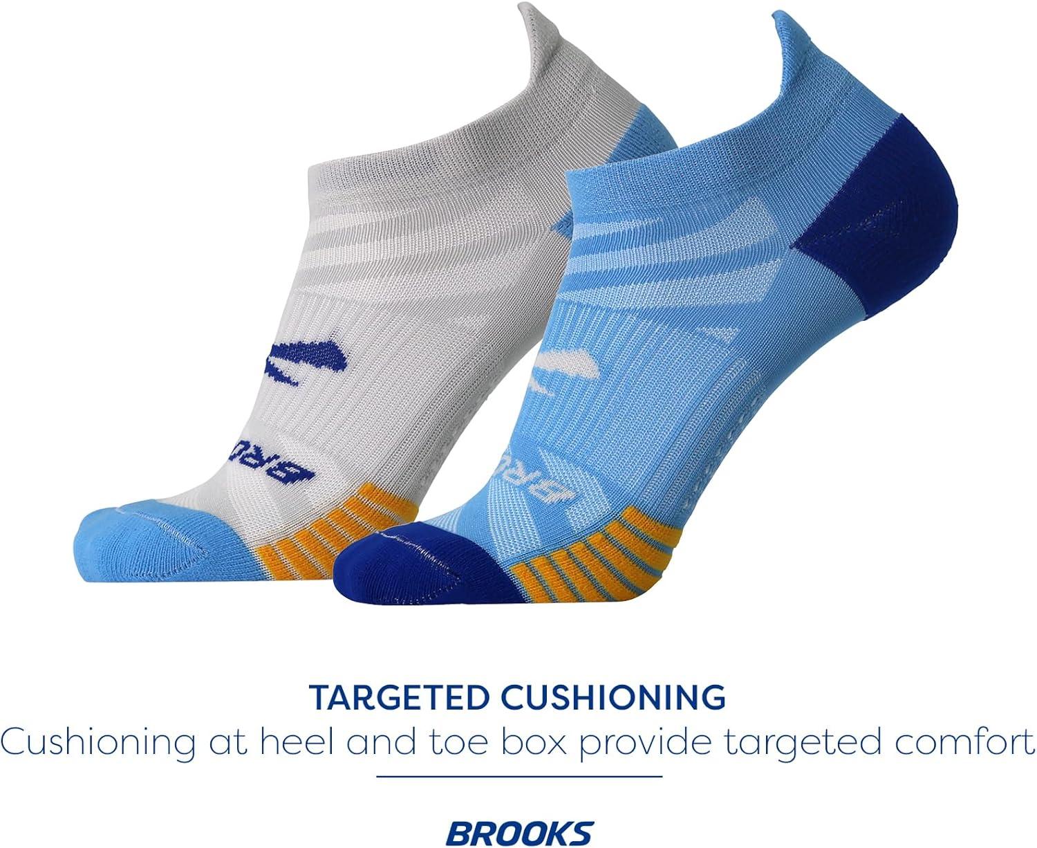 image:imageBrooks Ghost Lite No Show Socks I Performance Running Comfort Fit with Arch Support for Men amp Women 2Pack SetBluePeacoat Light GreyBlue