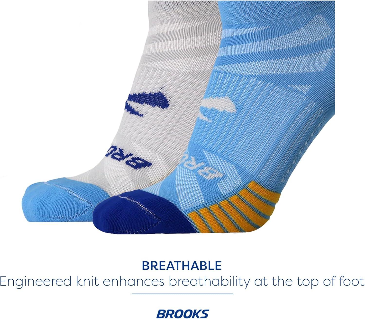 image:imageBrooks Ghost Lite No Show Socks I Performance Running Comfort Fit with Arch Support for Men amp Women 2Pack SetBluePeacoat Light GreyBlue