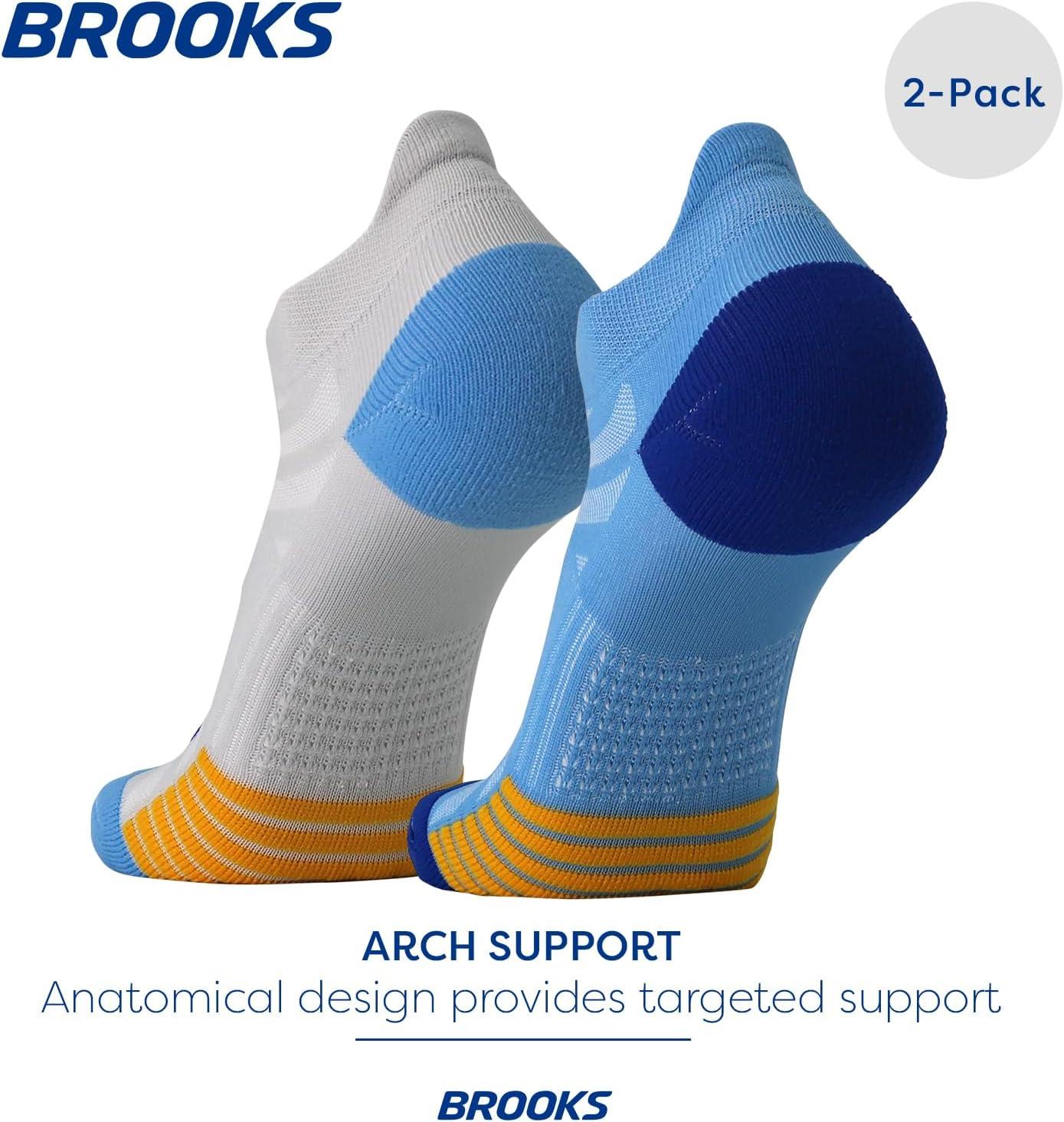 image:imageBrooks Ghost Lite No Show Socks I Performance Running Comfort Fit with Arch Support for Men amp Women 2Pack SetBluePeacoat Light GreyBlue