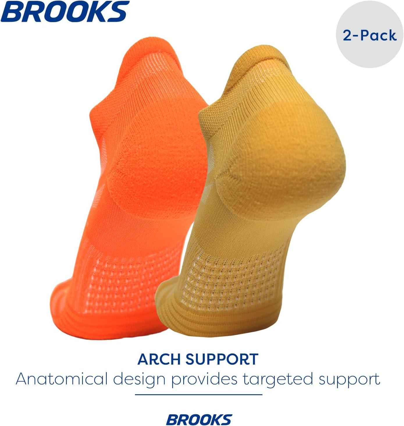 image:imageBrooks Ghost Lite No Show Socks I Performance Running Comfort Fit with Arch Support for Men amp Women 2Pack SetChamois Shocking Orange