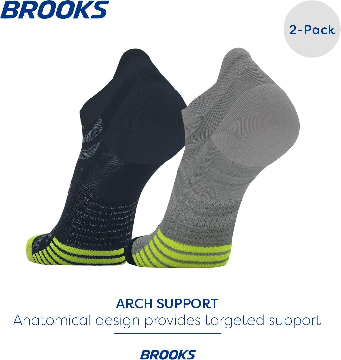 image:imageBrooks Ghost Lite No Show Socks I Performance Running Comfort Fit with Arch Support for Men amp Women 2Pack SetHtr OxfordNavy NavyYellow