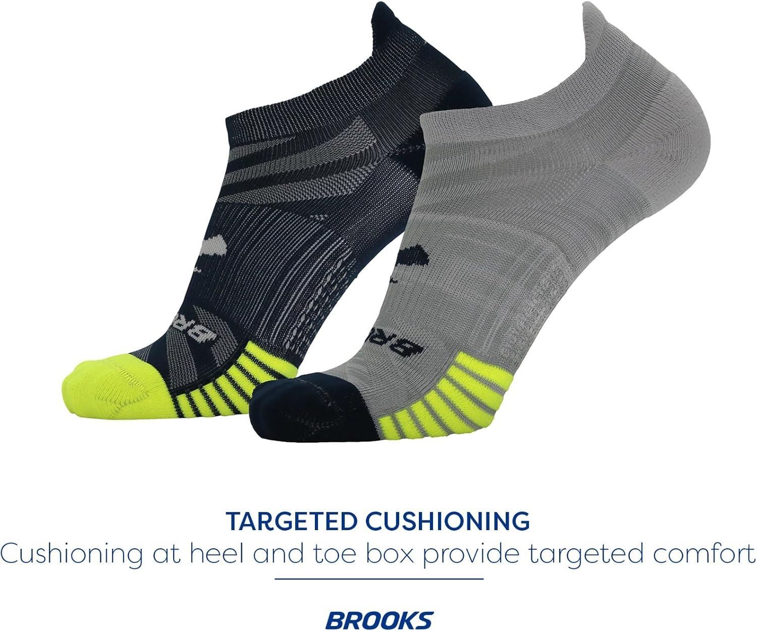 image:imageBrooks Ghost Lite No Show Socks I Performance Running Comfort Fit with Arch Support for Men amp Women 2Pack SetHtr OxfordNavy NavyYellow