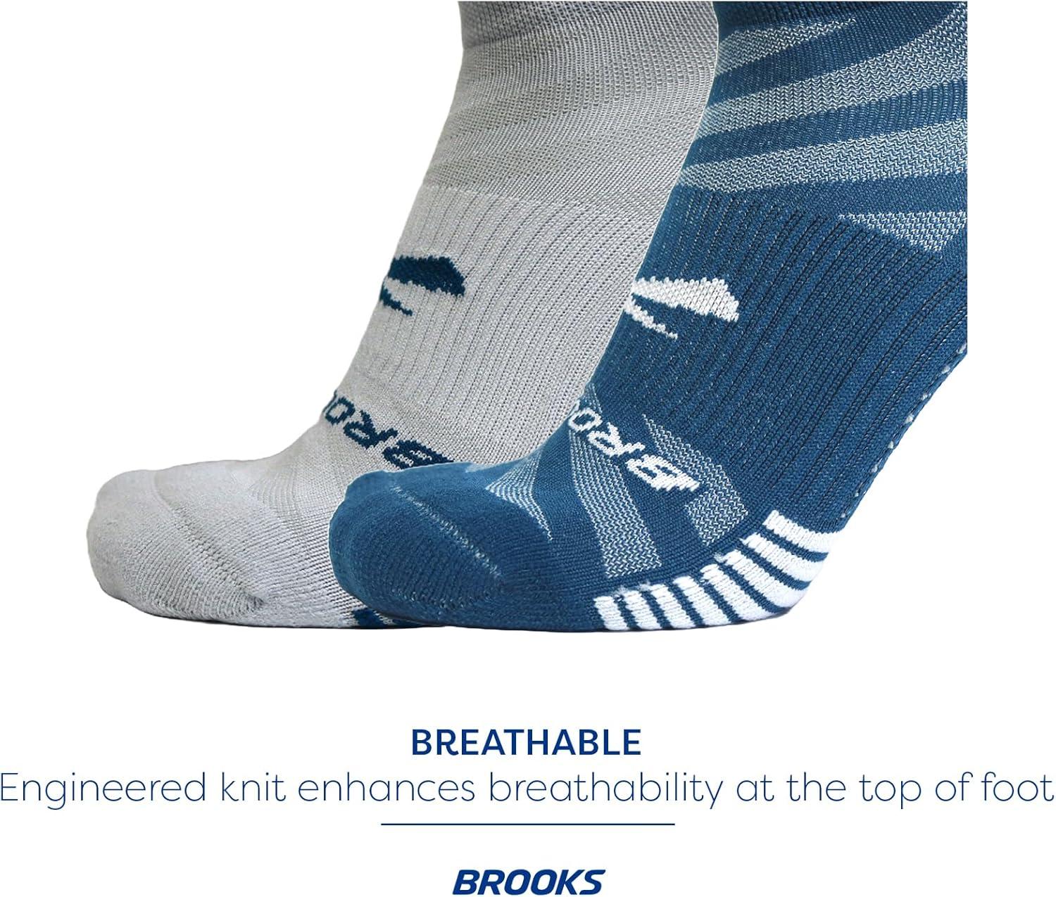image:imageBrooks Ghost Lite No Show Socks I Performance Running Comfort Fit with Arch Support for Men amp Women 2Pack SetMoroccan Blue Sky