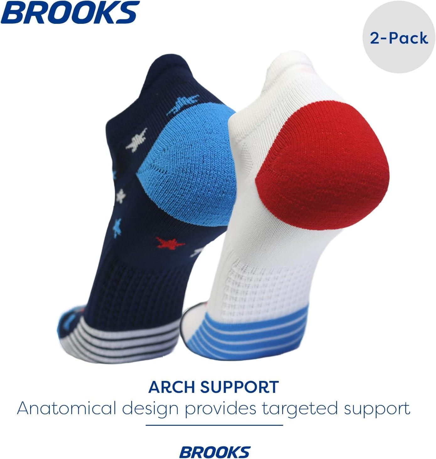 image:imageBrooks Ghost Lite No Show Socks I Performance Running Comfort Fit with Arch Support for Men amp Women 2Pack SetNavyWhite Run Usa 24