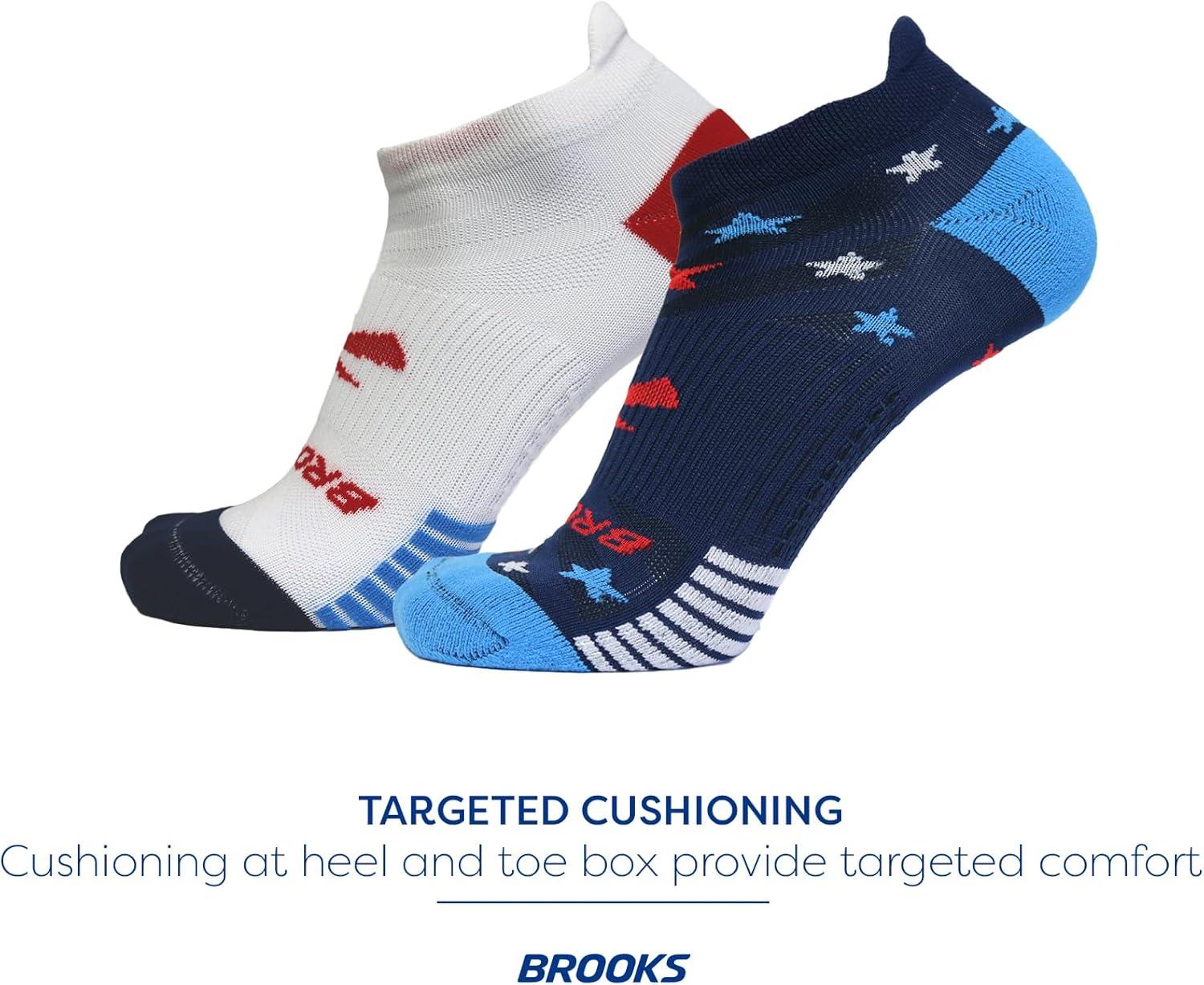 image:imageBrooks Ghost Lite No Show Socks I Performance Running Comfort Fit with Arch Support for Men amp Women 2Pack SetNavyWhite Run Usa 24