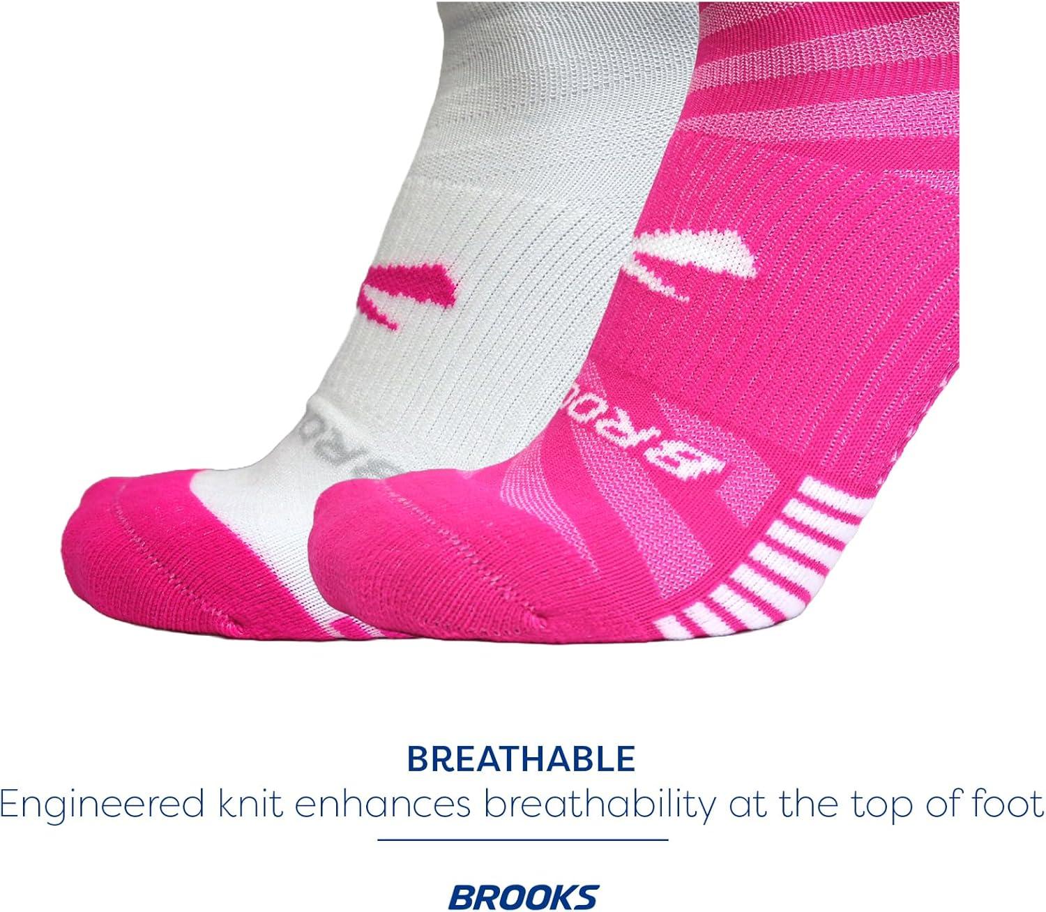 image:imageBrooks Ghost Lite No Show Socks I Performance Running Comfort Fit with Arch Support for Men amp Women 2Pack SetPink WhitePink