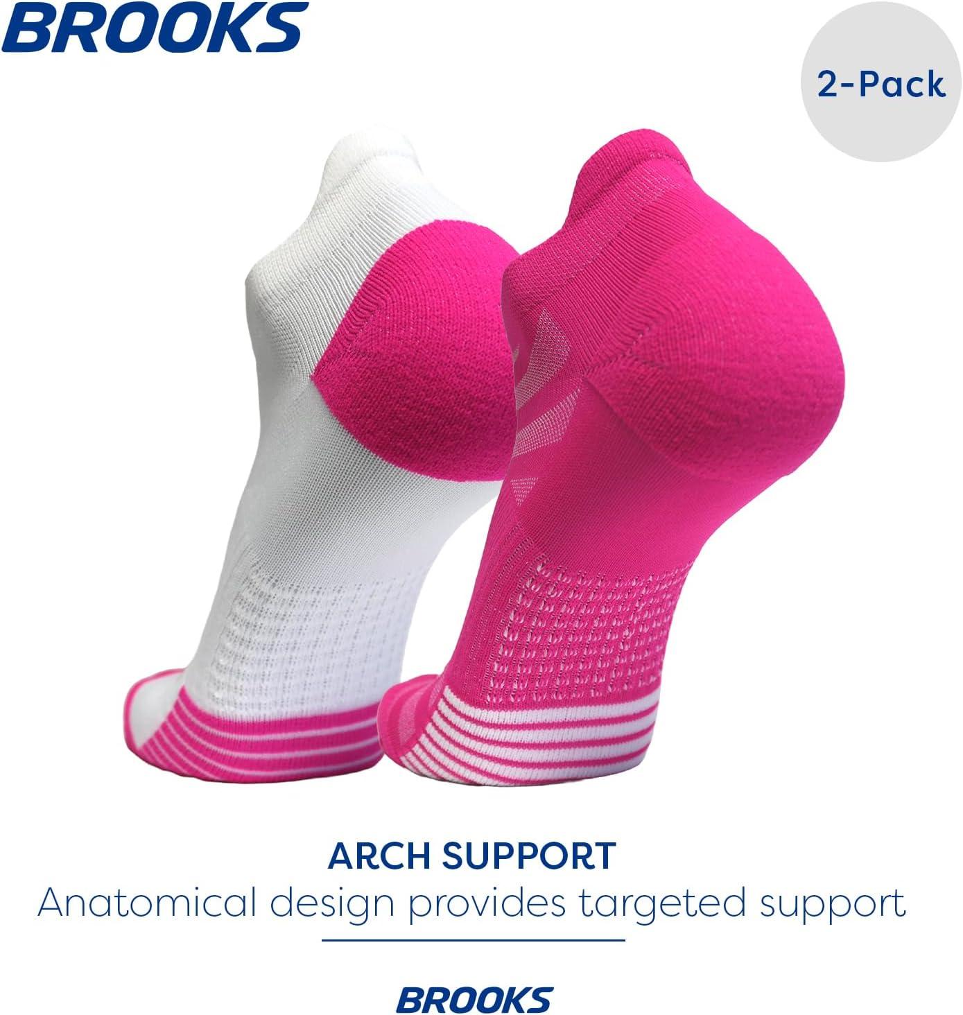 image:imageBrooks Ghost Lite No Show Socks I Performance Running Comfort Fit with Arch Support for Men amp Women 2Pack SetPink WhitePink