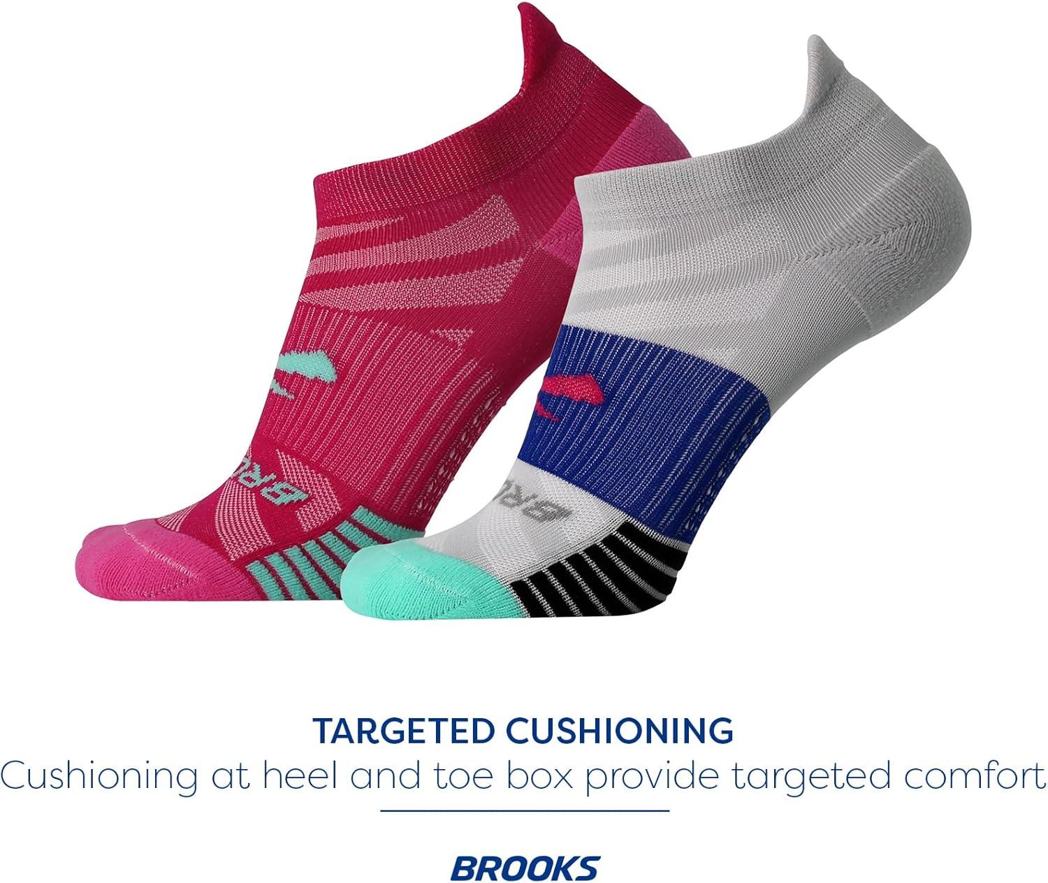 image:imageBrooks Ghost Lite No Show Socks I Performance Running Comfort Fit with Arch Support for Men amp Women 2Pack SetPinkSalt Light GreySalt