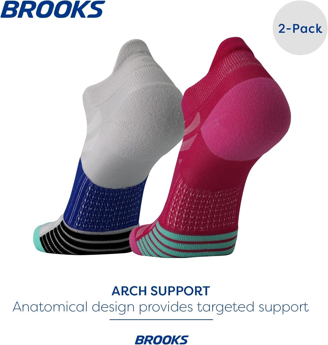 image:imageBrooks Ghost Lite No Show Socks I Performance Running Comfort Fit with Arch Support for Men amp Women 2Pack SetPinkSalt Light GreySalt