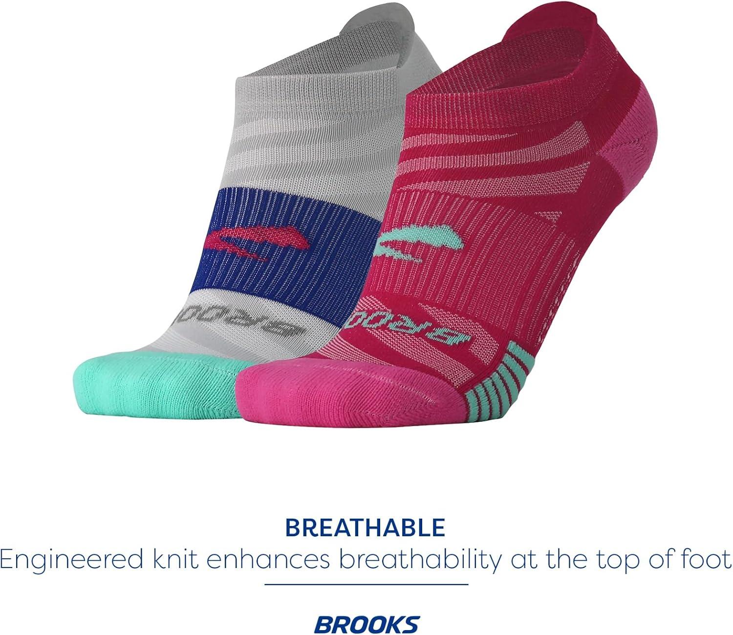 image:imageBrooks Ghost Lite No Show Socks I Performance Running Comfort Fit with Arch Support for Men amp Women 2Pack SetPinkSalt Light GreySalt