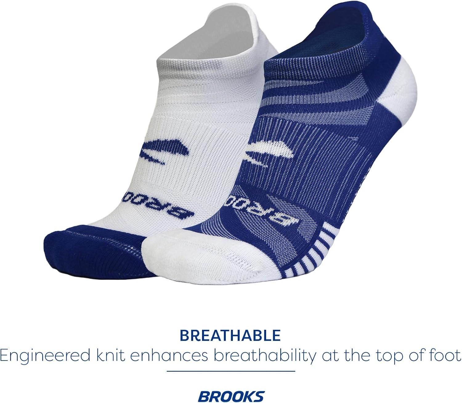 image:imageBrooks Ghost Lite No Show Socks I Performance Running Comfort Fit with Arch Support for Men amp Women 2Pack SetRoyalWhite WhiteRoyal
