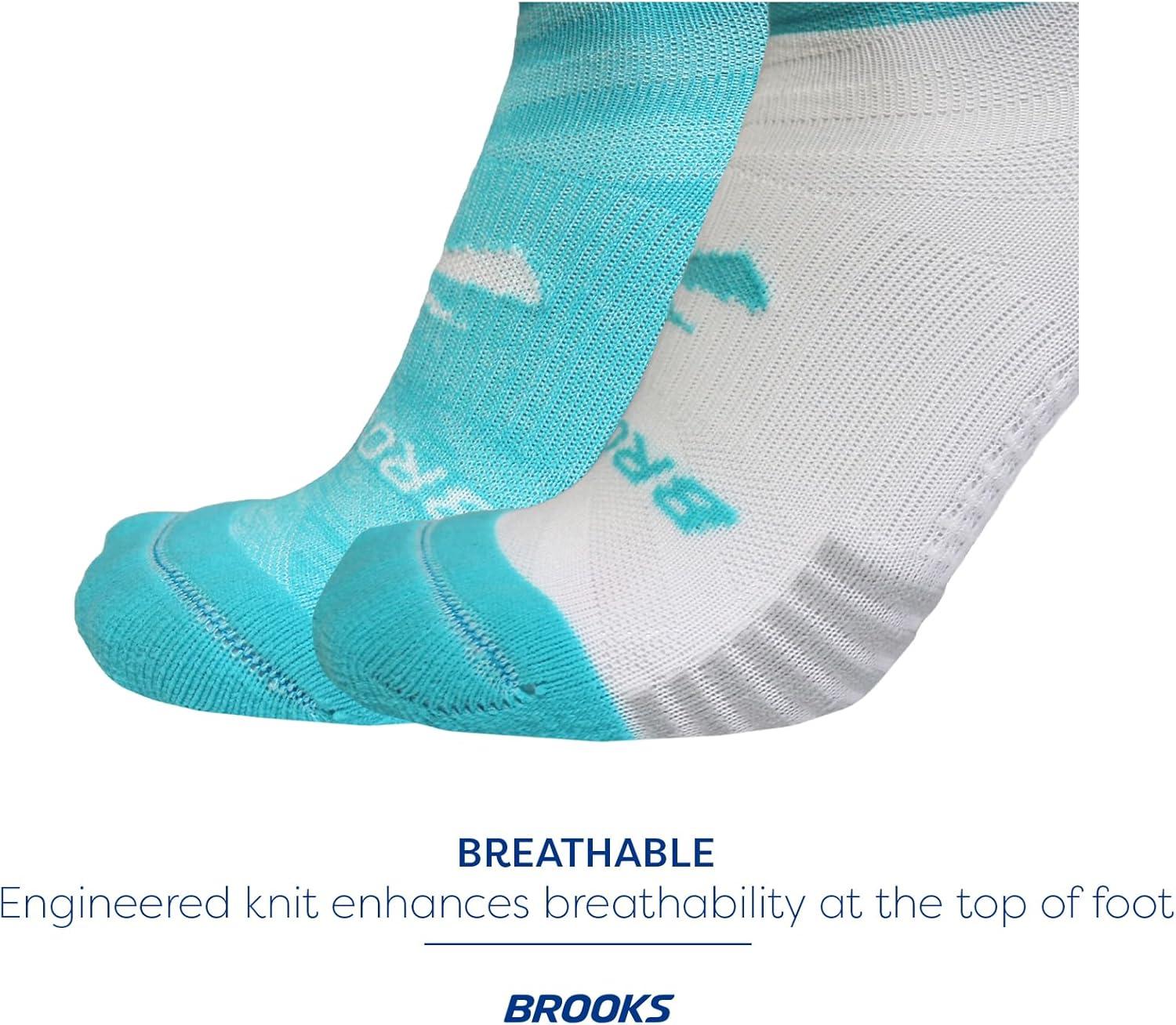 image:imageBrooks Ghost Lite No Show Socks I Performance Running Comfort Fit with Arch Support for Men amp Women 2Pack SetStrobe BlueWhite WhiteBlue